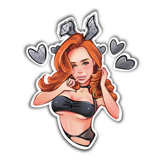 Redhead Bunny Babe” Premium Vinyl Sticker