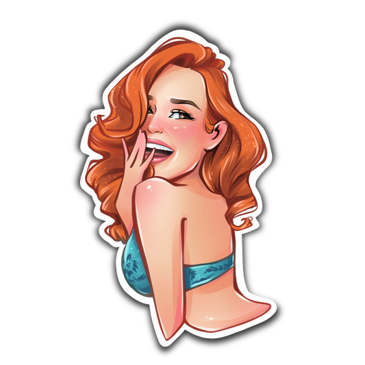 Redhead Tease Laughing Temptation Edition Premium Vinyl Sticker