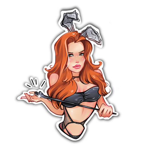 Redhead Bunny Babe Attitude Edition Premium Vinyl Sticker